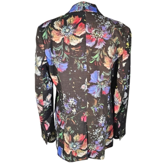 Robert Graham Penelope Black Floral Women's One Button Lined Pockets Blazer 6 - Picture 2 of 13